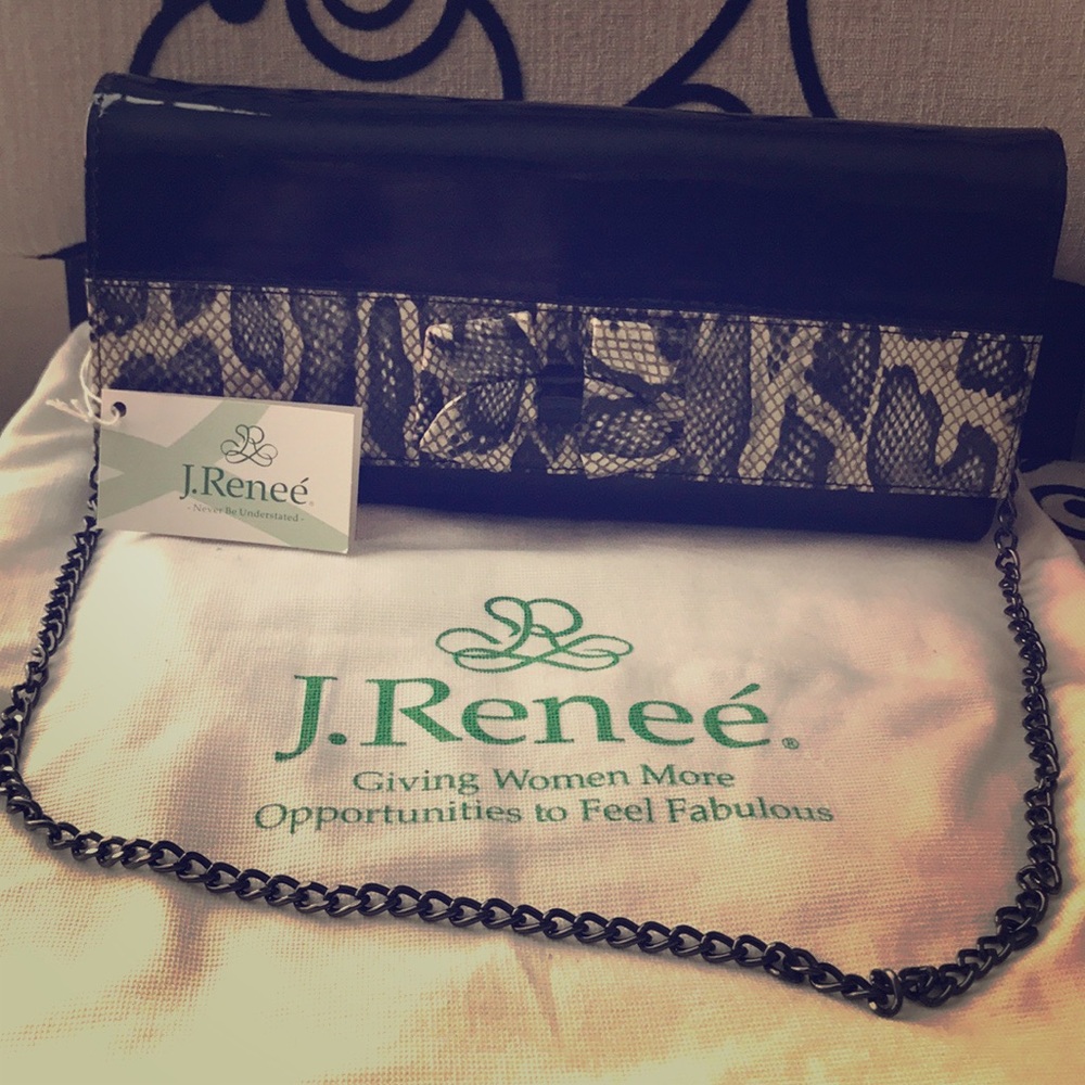 J. Renee “Brand New” snakeskin clutch